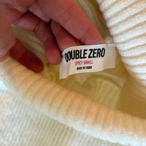 Double Zero Womens White Sleeveless Turtleneck Top Sweater - Picture 6 of 6